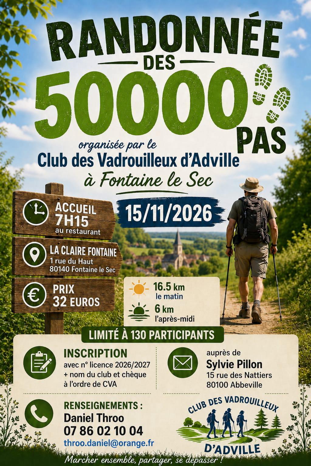 Inter-clubs les 50 000 pas à Fontaine le Sec